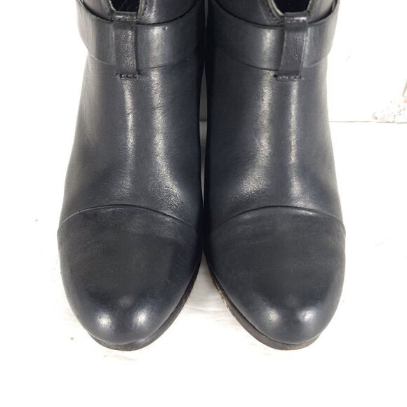 RAG & BONE Women's Harrow US7,5 EU37,5 Black Leather Strappy Ankle Booties Boot - Picture 5 of 14